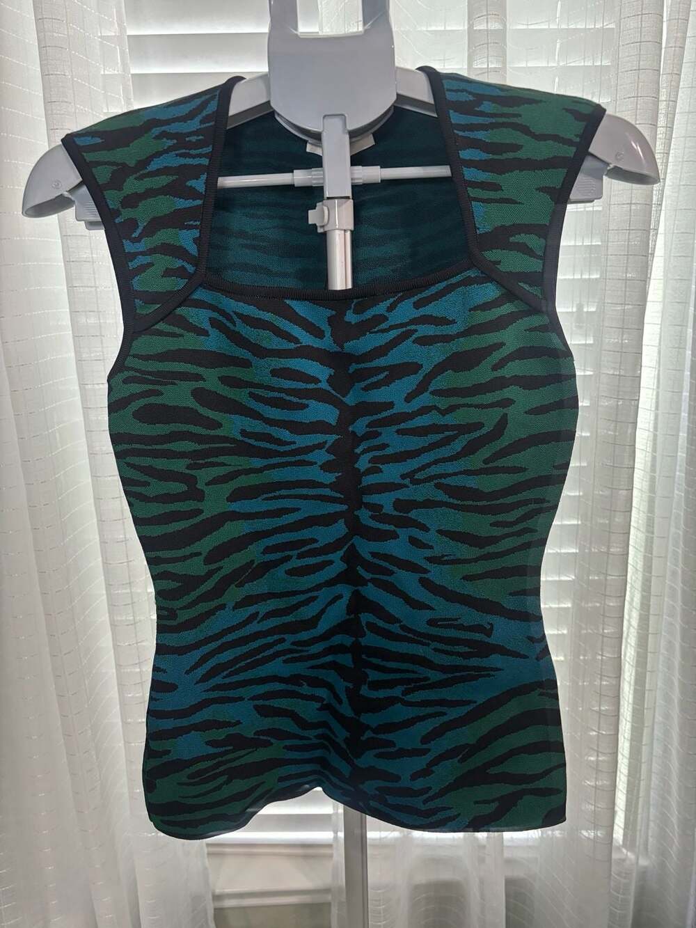 Milly Tiger Jacquard Shell Top Size S